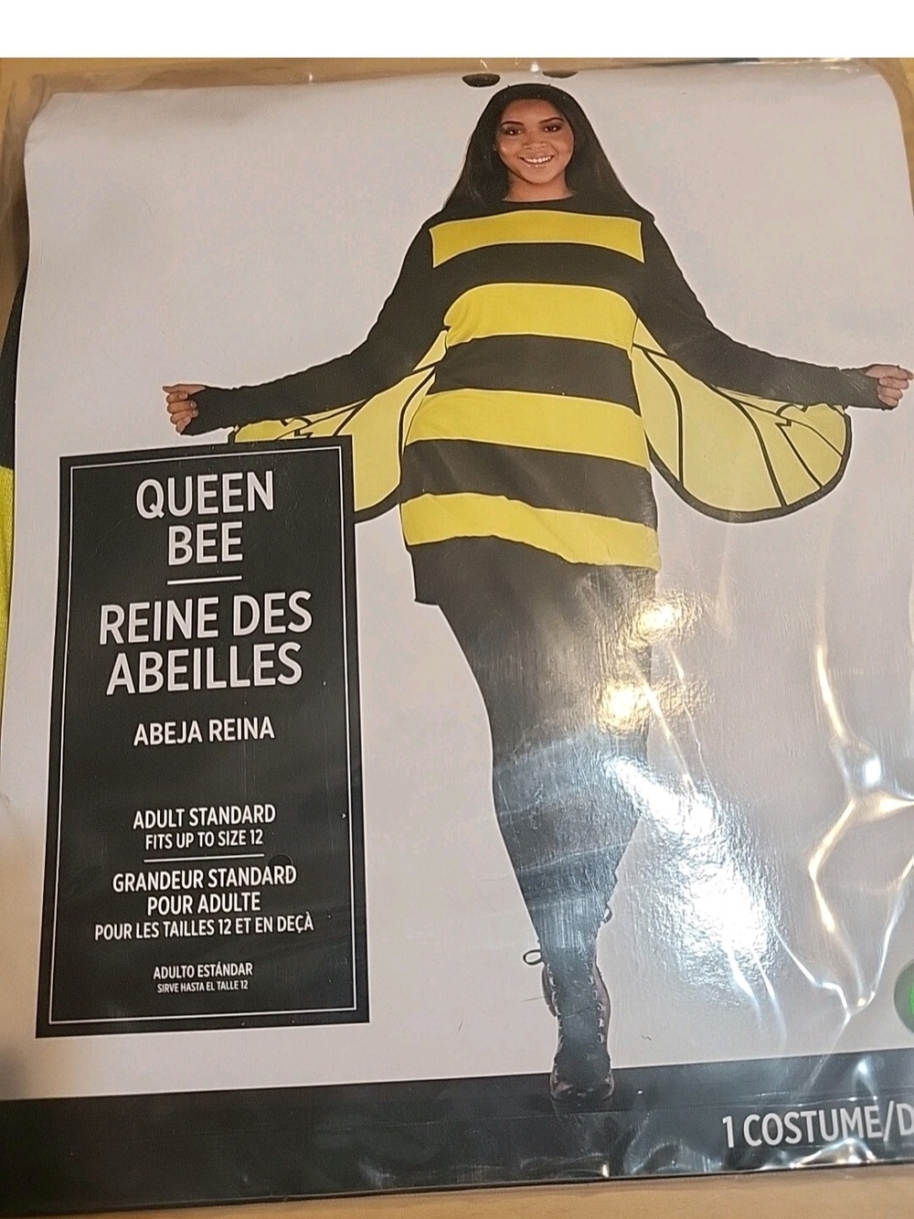 Queen Bee Bumble Animal Insect Halloween Adult Costume Fits Up To Size 12 #4067